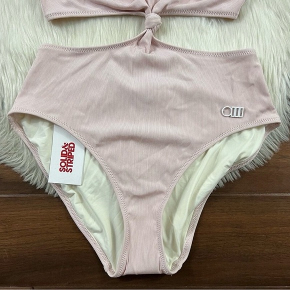 Solid & Striped Size Large Pink Bathing Suit - Picture 3 of 12